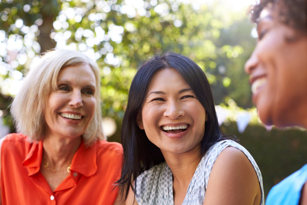 Menopause, Smile, Photograph, Facial expression, People in nature, Happy, Mammal, Gesture