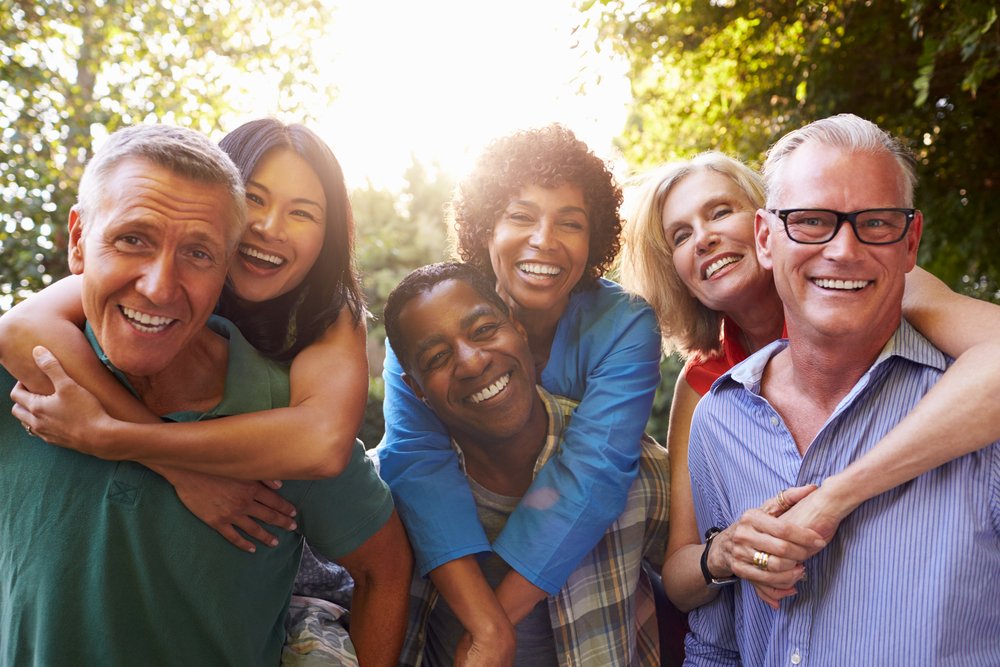 Older Couples, Smile, Face, Hand, Shirt, Plant, People in nature, Happy, Tree, Gesture