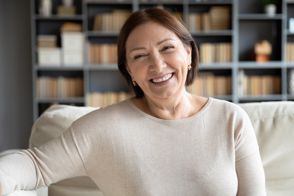 Ageing, Face, Hair, Smile, Eyebrow, Comfort, Couch, Sleeve