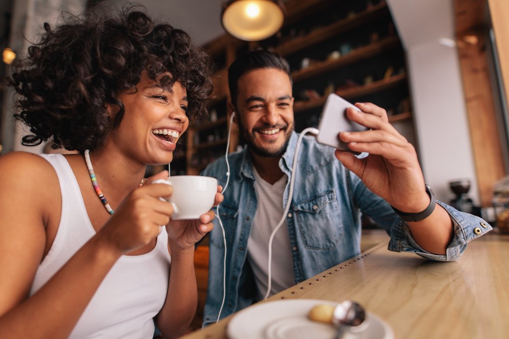 Millennial Watching Tv, Smile, Tableware, Table, Happy